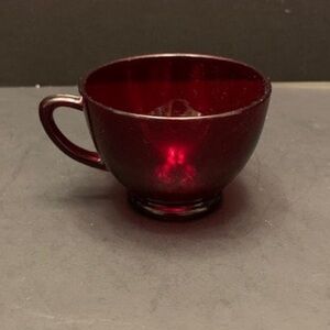 vintage Royal Ruby punch cups or teacups made by Anchor Hocking 6